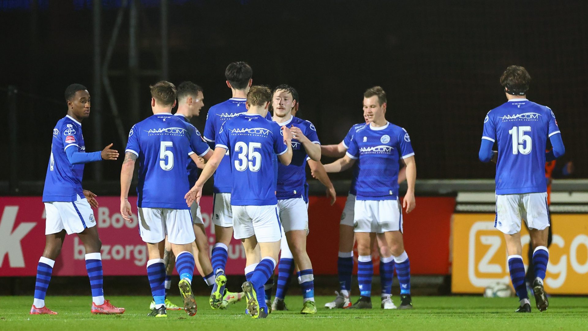 AMSTERDAM, 17-01-2022 , Stadium De Toekomst , season 2021 / 2022 , Dutch Football Keuken Kampioen Divisie. FC Den Bosch trainer Jack de Gier celebrating 1-1 during the match Jong Ajax - Den Bosch